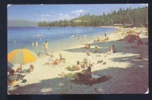 LAKE TAHOE CALIFORNIA SWIMMING BEACH VINTAGE POSTCARD CALIF.