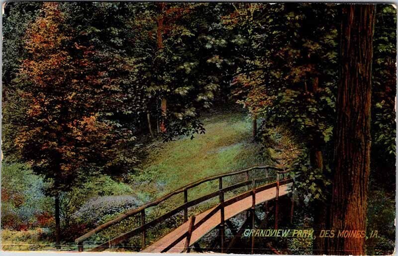 Postcard BRIDGE SCENE Des Moines Iowa IA AL3007