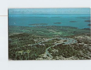 Postcard Panorama of the Coast of Maine Bar Harbor Cadillac Mountain Maine USA