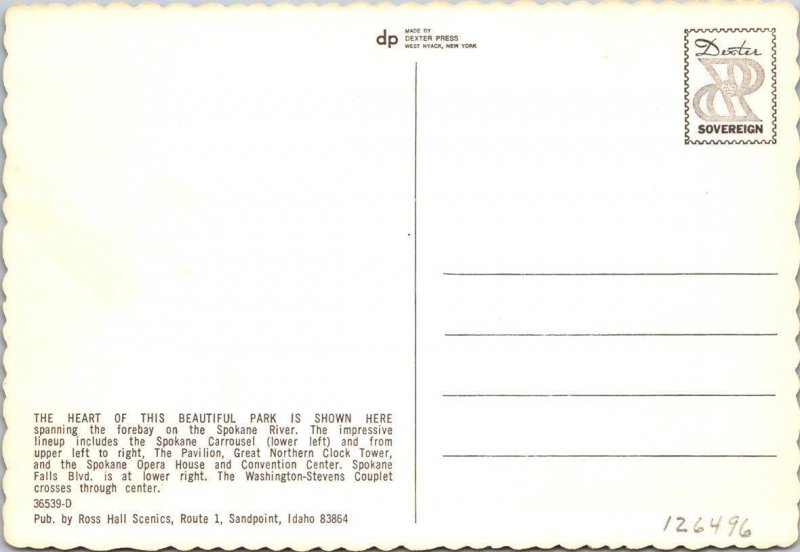 2~4X6 Postcards Spokane, WA Washington  RIVERFRONT PARK  Clock Tower~Pavilion