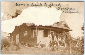 ID'd 1907 Los Angeles, CA House RPPC Home of Frank Loughead Real Photo Cali A70