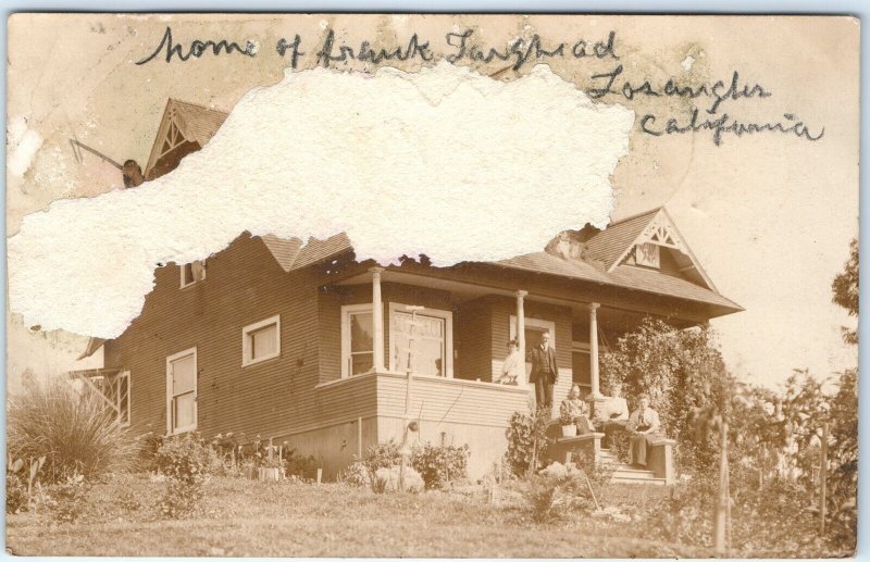 ID'd 1907 Los Angeles, CA House RPPC Home of Frank Loughead Real Photo Cali A70