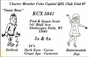 QSL Radio Card From Sheboygan Falls WI Wisconsin KCX 5841