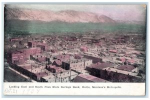 1910 Looking East And South From State Savings Bank Butte Montana MT Postcard