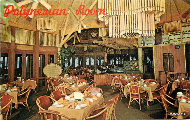 HILO HAWAII Interior Tiki Polynesian Room Naniloa Hotel postcard 10083