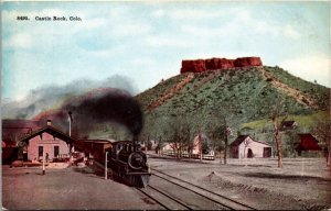 Postcard Railroad Train Station in Castle Rock, Colorado