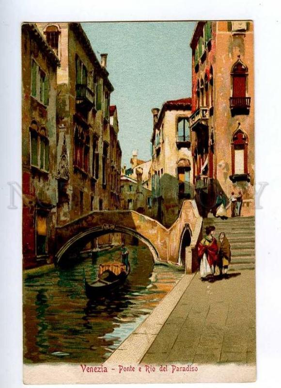 191141 ITALY VENEZIA Ponte Rio del Paradiso Vintage lithograph