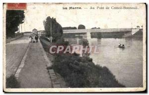 Old Postcard The Bridge At Marne Creteil Bonneuil