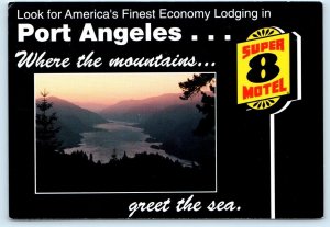 PORT ANGELES, Washington WA ~ Roadside SUPER 8 MOTEL Advertising 4x6 Postcard