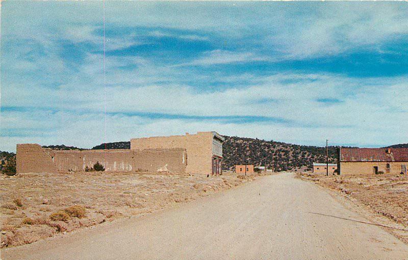 Ghost Town 1950s White Oaks NEW MEXICO Schaaf's News Agency postcard 2980