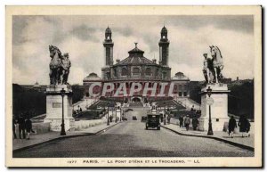 Old Postcard Paris Le Pont d & # 39Iena and Trocadero