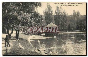 Old Postcard Paris Buttes Chaumont and Lake Kiosk