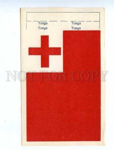 179765 TONGA flag old paper flag card 1957 year