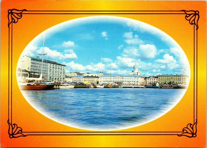 VINTAGE CONTINENTAL SIZE POSTCARD PANORAMA OF HELSINKI FINLAND