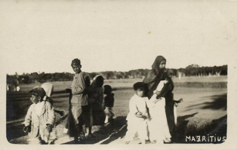 mauritius, PORT LOUIS, Native People (1927) RPPC Royal Tour HMS Renown