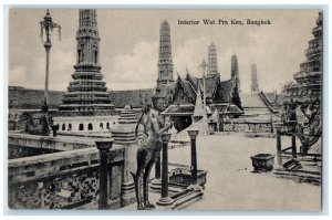 c1940's Interior Wat Pra Keo Bankok Thailand Vintage Unposted Postcard