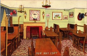 Jack Delaneys Our Hay Loft Greenwich Village New York City Linen Postcard