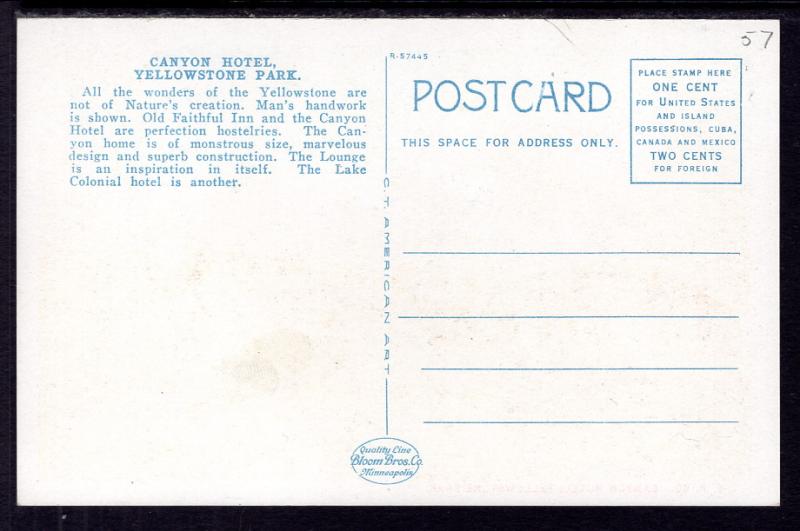 Canyon Hotel,Yellowstone National Park