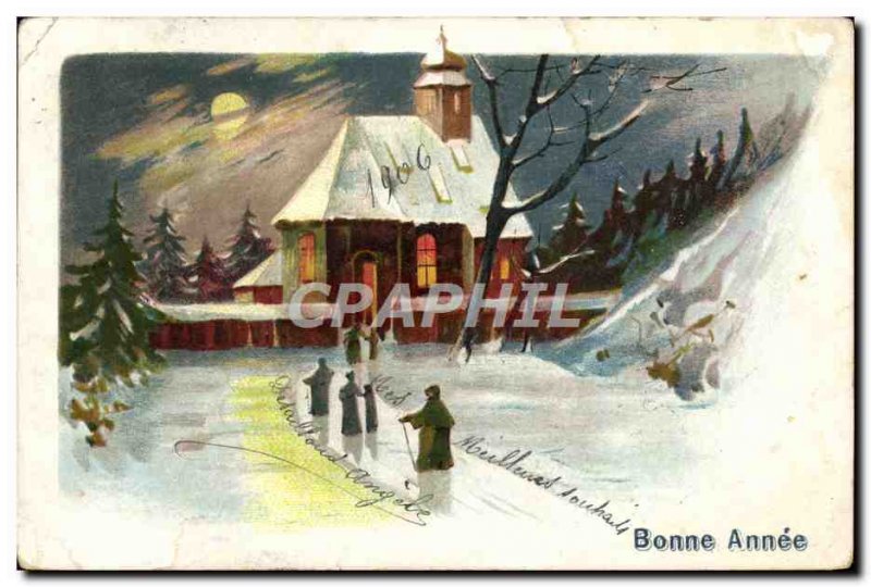 Old Postcard Fancy Happy new year