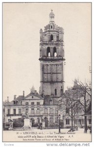 La Tour Saint-Antoine Batie En 1529 Et La Statue d'Alfred De Vigny, Loches (I...