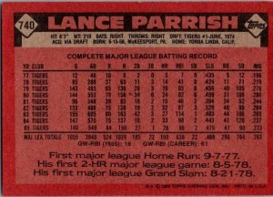 1986 Topps Baseball Card Lance Parrish Kansas City Royals sk2621