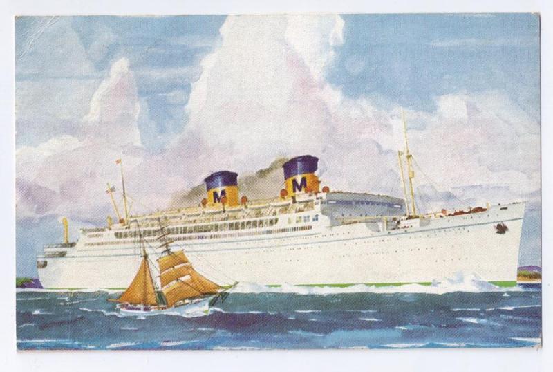 Steamer Matson Line SS Lurline Hawaii 1938 Postcard