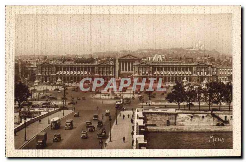 Old Postcard The Small Paintings of Paris Place de la Concorde View from the ...