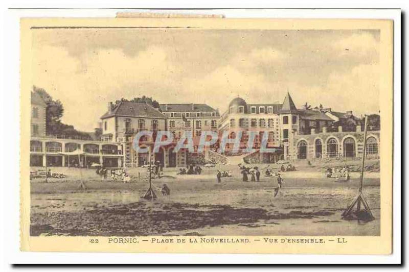 Pornic Old Postcard beach Noelveillard View d & # 39ensemble