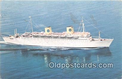 MS Kungsholm Swedish American Line Ship 1963 light stains on card