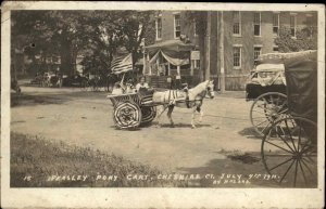 Cheshire Connecticut CT Peasley Pony Cart July 4th 1911 Real Photo Postcard