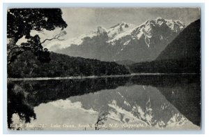 c1910's Lake Gunn South Island New Zealand NZ, Mirror Lake View Postcard 