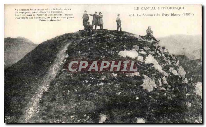 Old Postcard Picturesque Cantal Summit of the Puy Mary