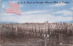 USA Boys on Parade Minute Men of Today Military Patriotic Soldiers Postcard H28