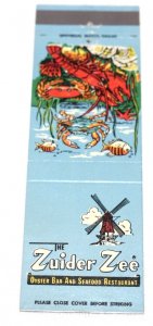 Zuider Zee's Lobster Crab Fish 20 Strike Matchbook Cover