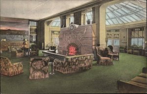 Savannah Georgia GA Hotel de Soto Lounge Albertype Vintage Postcard