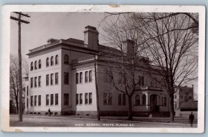 c1910s High School Building White Plains New York NY RPPC Photo Antique Postcard