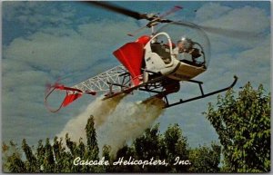 Vintage CASCADE HELICOPTERS Advertising Postcard Aviation / Chrome Unused