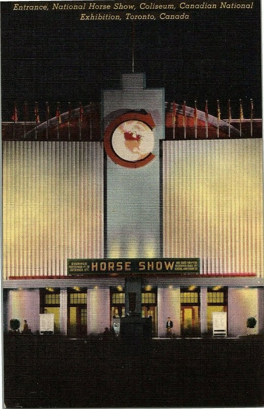 1950s National Horse Show Toronto Canada .75 Cent Admission Linen Postcard 5-100 