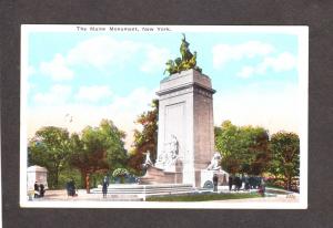 NY Maine Monument Central Park New York City NYC Postcard