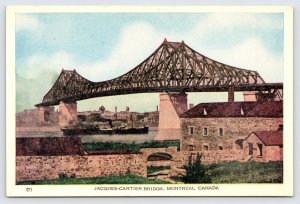 Jacques-Cartier Bridge, Saint Lawrence River, Montreal Canada Postcard  P6