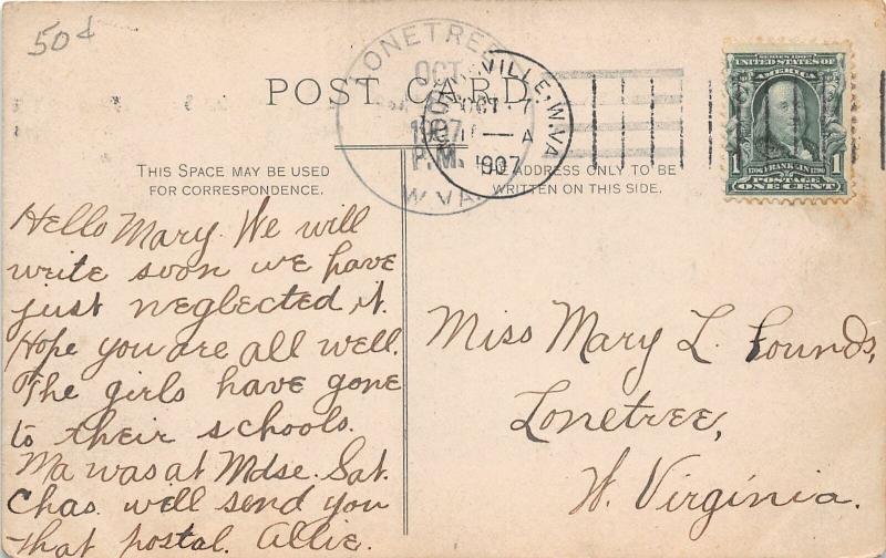 F23 Moundsville West Virginia Postcard 1907 Indian Mound Native American 5