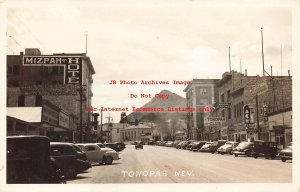 NV, Tonopah, Nevada, RPPC, Main Street, Business Area, Mizpah Hotel, Photo
