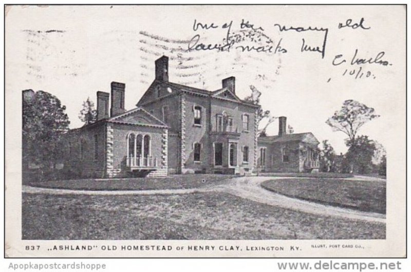 Kentucky Lexington Ashland Old Homestead Of Henry Clay 1905