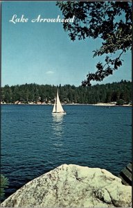 Lake Arrowhead California~Sailboat~San Bernardino Mountains~Vintage Postcard K9