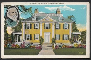 America Postcard - Longfellow House, Cambridge, Massachusetts  A3734