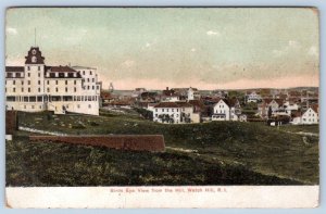 1910 ERA BIRD'S EYE VIEW FORM THE HILL*WATCH HILL RHODE ISLAND*ANTIQUE POSTCARD