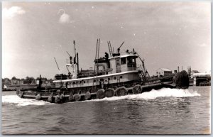 Dalzelleader Steamer on the Ocean Real Photo RPPC Postcard