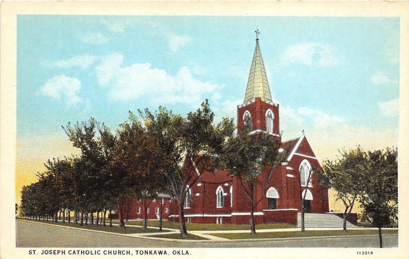 Oklahoma OK Postcard c1910 TONKAWA St Joseph Catholic Church Building