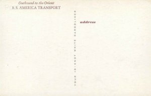 Steamship S.S. American Transport, Outbound to Orient