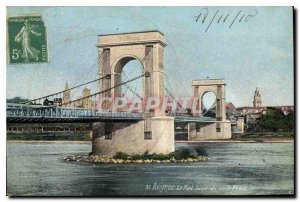 Old Postcard Avignon suspension bridge over the Rhone